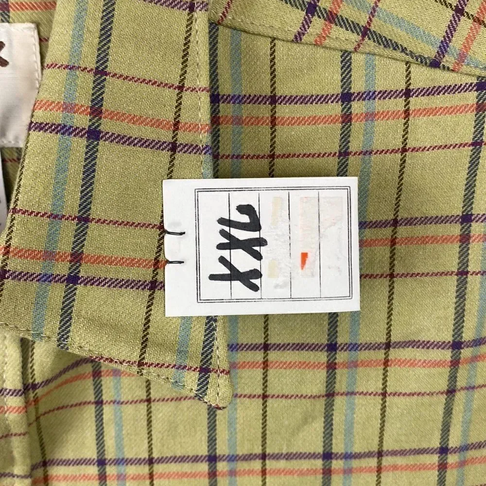 NWT Ruddock Shirts Button Down Vintage Made in USA Green Plaid Long Sleeve XXL